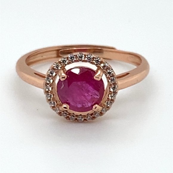 Jegdalek Ruby 1.00ct Rose Gold Solid Silver Ring - Picture 3 of 7